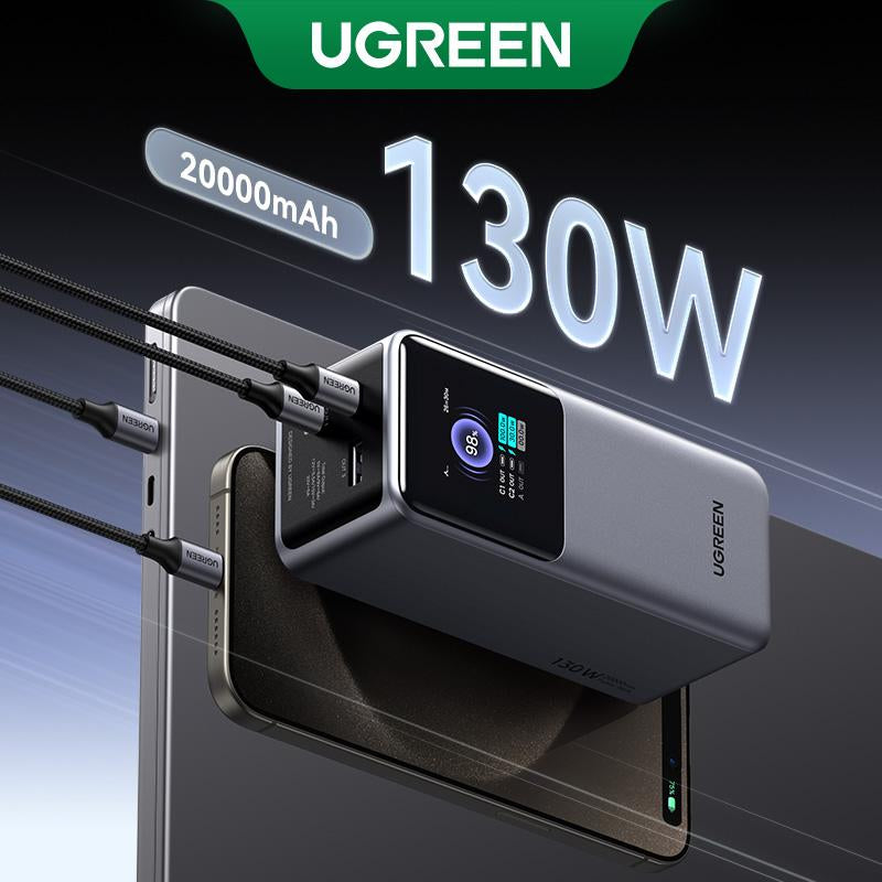 UGREEN Battery 25000Mah 200W, 20000Mah 130W, 12000Mah 100W Fast Charging Powerbank PD Super Fast Charging for Iphone 16/Macbook Air/Pro Lenovo Laptop, with LED Display Screen