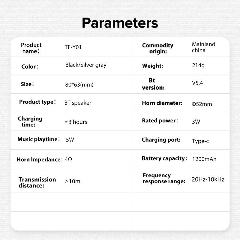 Transformers TF-Y01 Wireless Speaker, Long Battery Life Surround Sound BT Speaker, Bluetooth-Compatible Portable Speaker for Home & Outdoor Use