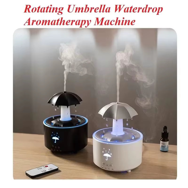 Creative Umbrella Water Drop Air Humidifier with Colorful Light Raindrop Aroma Essential Oil Diffuser Aromatherapy Humidifier