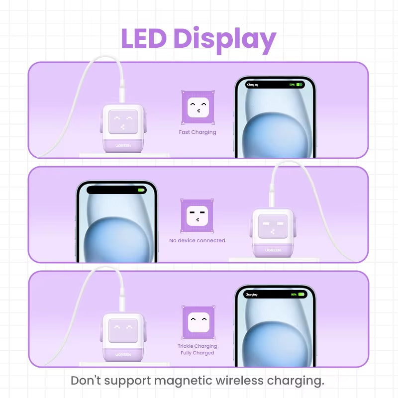 New！ 65W Gan Charger Robot Design Quick Charge 4.0 3.0 PPS for Iphone 16 15 14 Pro Macbook Laptop Tablet PD Fast Charger