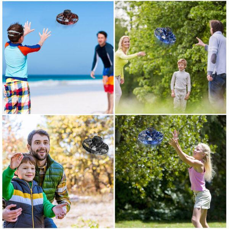 RGB Light Spinner Mini Drone Toy - Electric Floating Flying Ball Game- Flying Spinner Ufo Drone 360 Degree Rotating Christmas Gift for 6-12 Year Olds