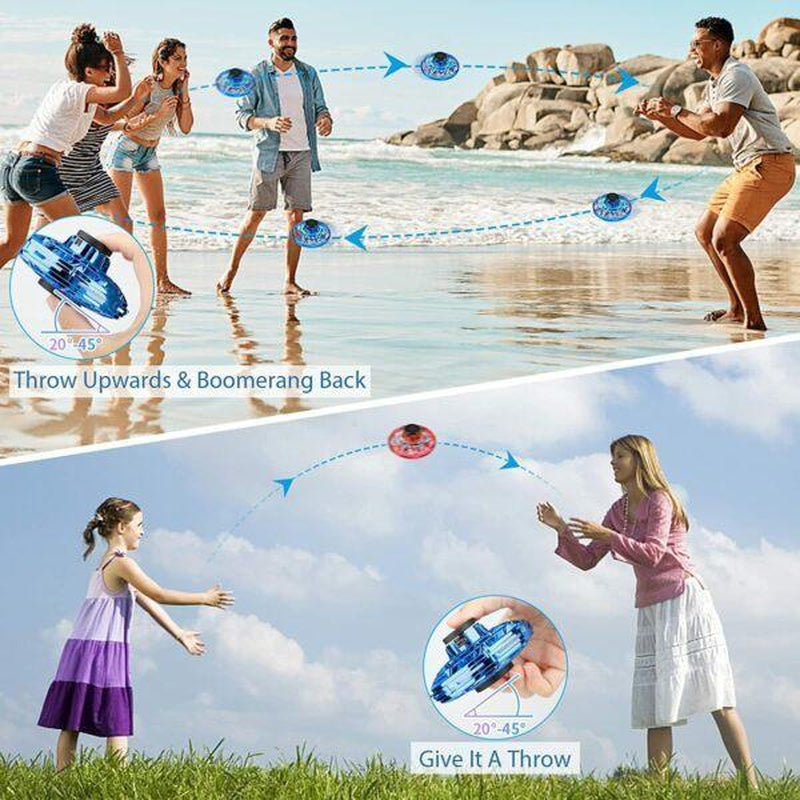 RGB Light Spinner Mini Drone Toy - Electric Floating Flying Ball Game- Flying Spinner Ufo Drone 360 Degree Rotating Christmas Gift for 6-12 Year Olds